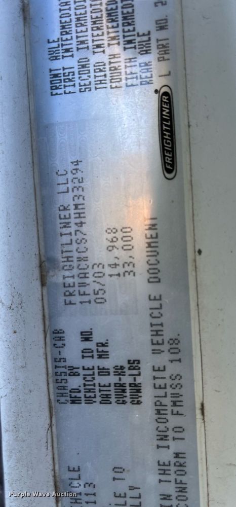 image for item DH8599 2004 Freightliner Business Class M2  refrigerated truck