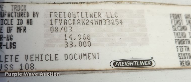 image for item DI6257 2004 Freightliner Business Class M2  refrigerated truck