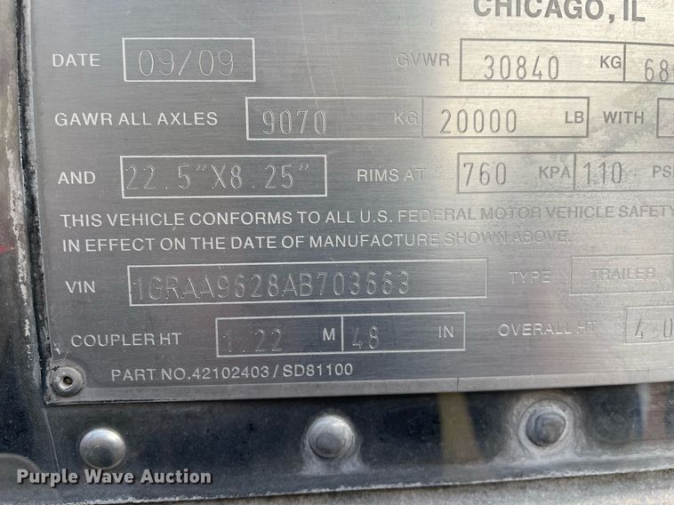 image for item DI6261 2010 Great Dane  refrigerated van trailer