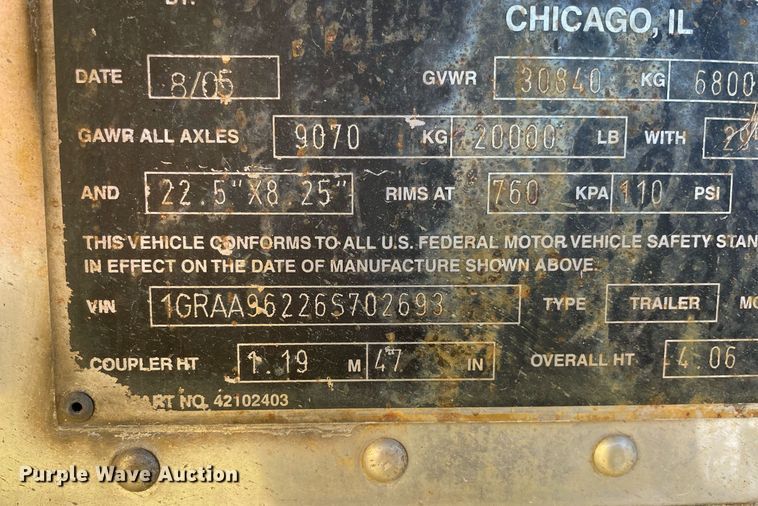 image for item DI6262 2006 Great Dane  refrigerated van trailer