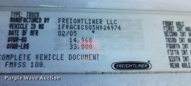image for item DI6274 2005 Freightliner Business Class M2  refrigerated truck