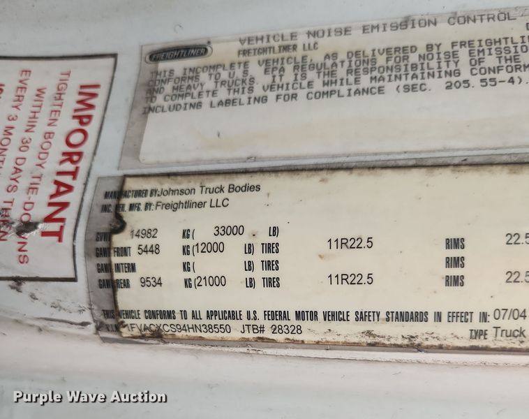 image for item DI6275 2004 Freightliner Business Class M2  refrigerated truck