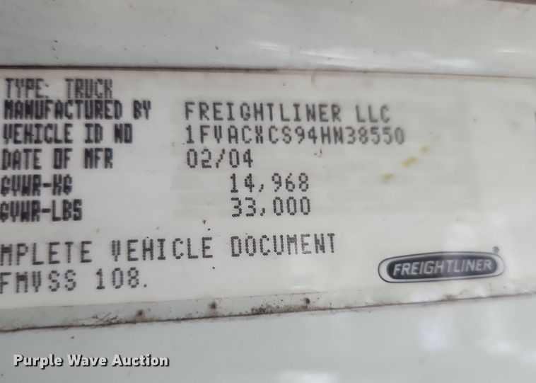 image for item DI6275 2004 Freightliner Business Class M2  refrigerated truck