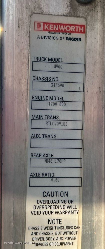 image for item DJ6497 2013 Kenworth W900  semi truck