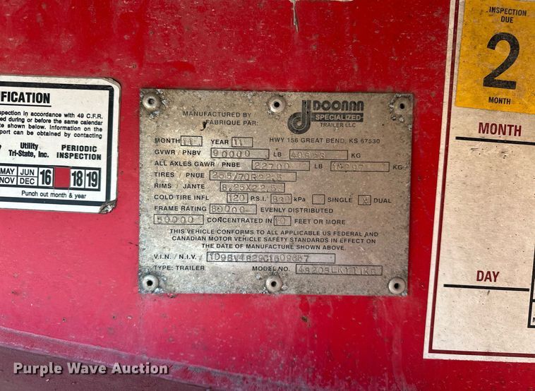 image for item DO5177 2012 Doonan 4820BLKTTIKB  flatbed trailer