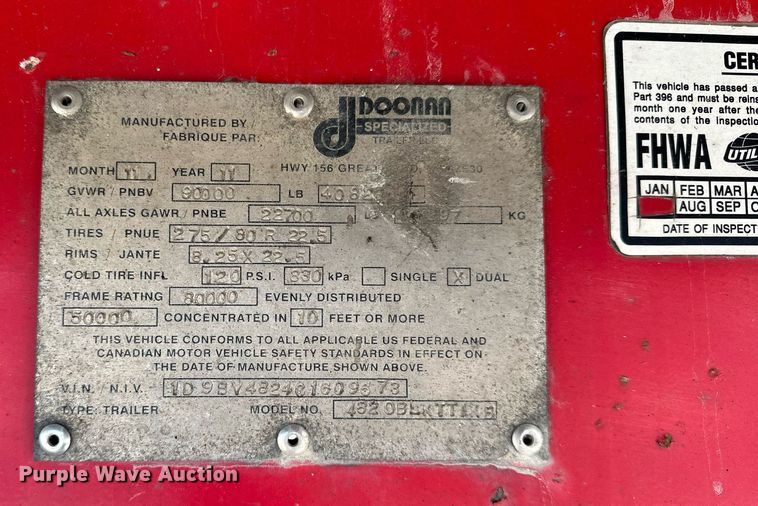 image for item DO5186 2012 Doonan 4820BLKTTIKB  flatbed trailer