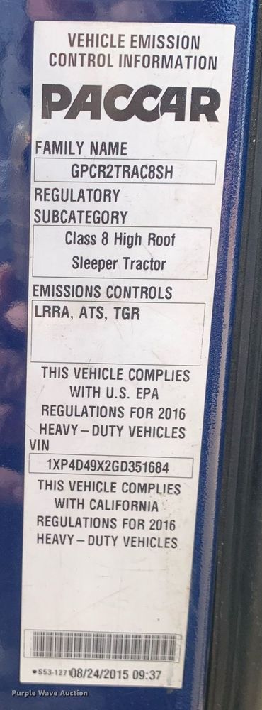 image for item DP8786 2016 Peterbilt 587  semi truck