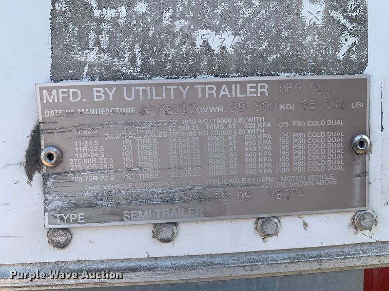 image for item DP8787 2014 Utility VS2RA  refrigerated van trailer