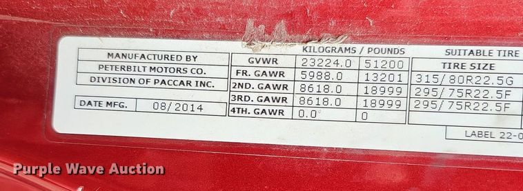 image for item DQ0094 2015 Peterbilt 579  semi truck