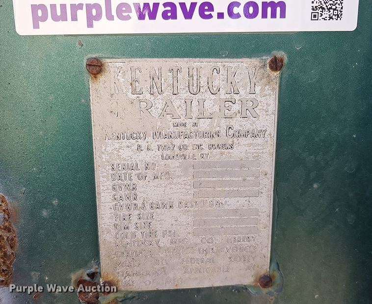 image for item DQ8513 1976 Kentucky Trailers FVCC  dry van trailer