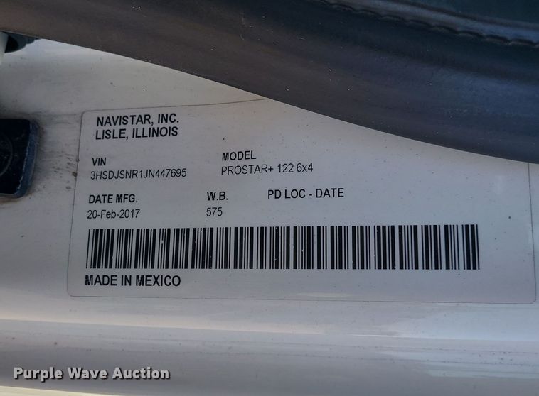 image for item DR7833 2018 International ProStar122  semi truck