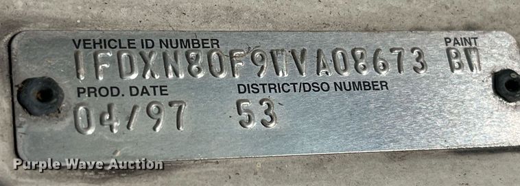 image for item LD9838 1998 Ford L8000  truck cab and chassis