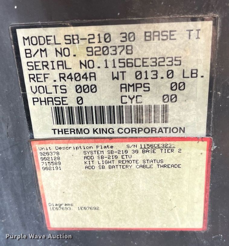 image for item LD9892 2006 Utility Trailer VS2RA  refrigerated van trailer
