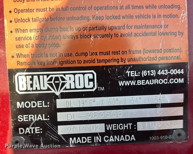 image for item LO9386 2019 Peterbilt 567  dump truck