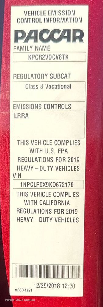 image for item LO9387 2019 Peterbilt 567  dump truck