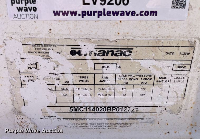 image for item LV9206 2011 CPS SBD40  bottom dump trailer