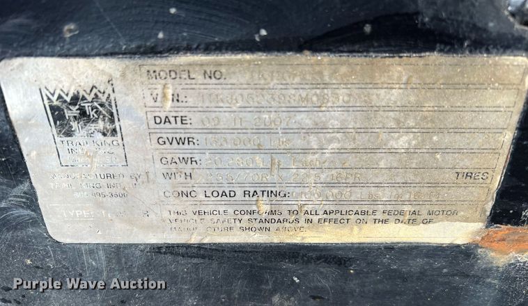 image for item MI9003 2008 Trail King TK110HDG  lowboy equipment trailer