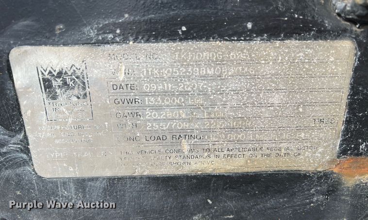 image for item MI9003 2008 Trail King TK110HDG  lowboy equipment trailer