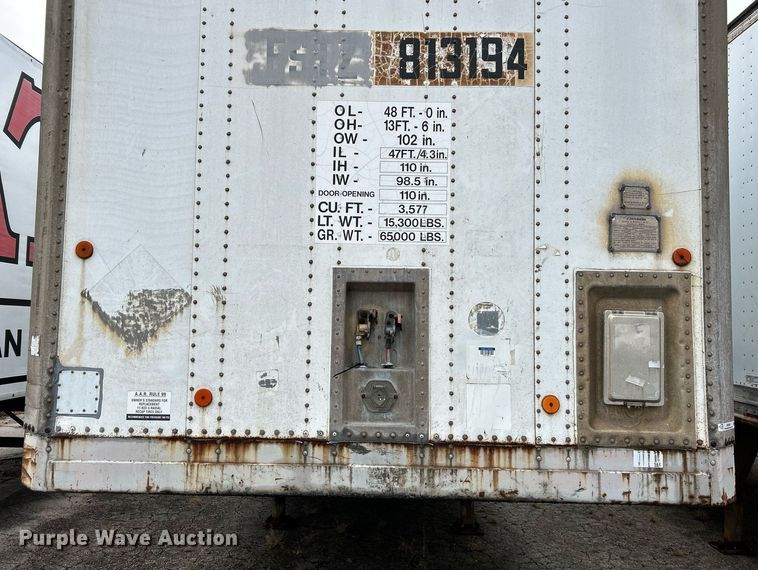 image for item NE9600 1994 Hyundai HDM-48WH-V3261  dry van trailer