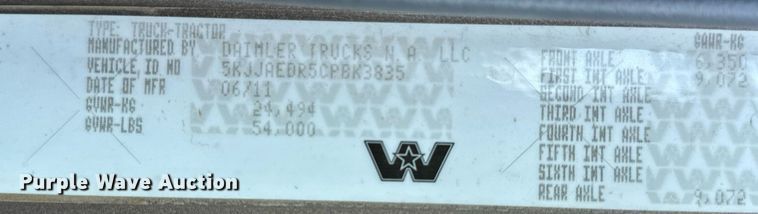 image for item NM9130 2012 Western Star 4900FA  semi truck