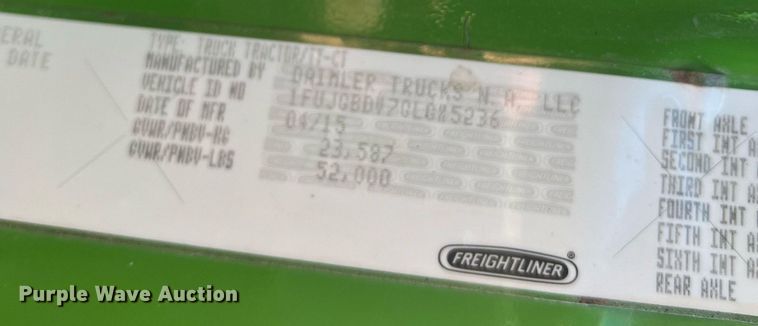 image for item NN9311 2016 Freightliner Cascadia  semi truck