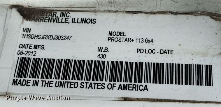 image for item NO9418 2013 International ProStar Plus  semi truck