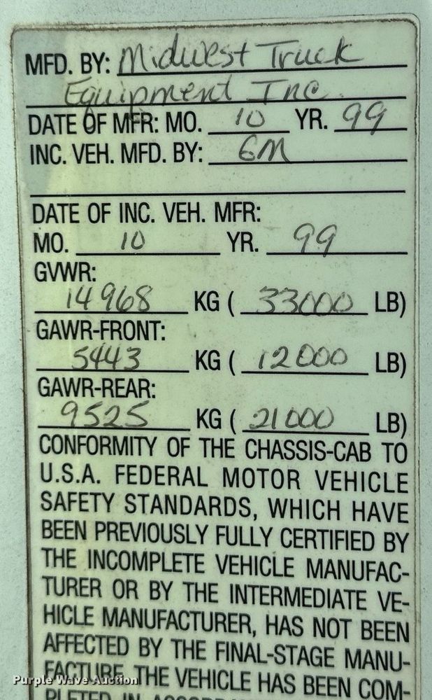 image for item NS9072 2000 GMC C7500  utility / service truck