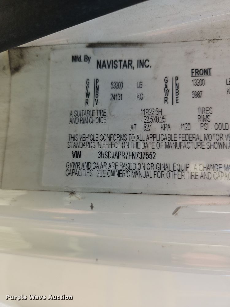 image for item NZ9118 2015 International ProStar  semi truck