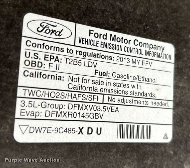 image for item NE9628 2013 Ford Taurus Police Interceptor