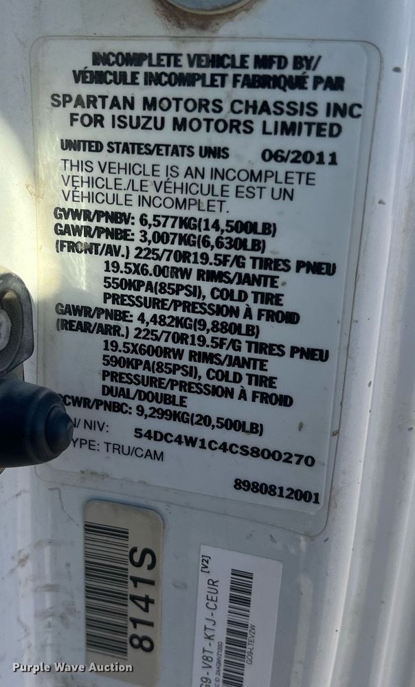 image for item NN9326 2012 Isuzu NPR flatbed truck