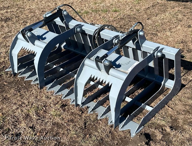 image for item NO9454 66" W skid steer rock grapple bucket