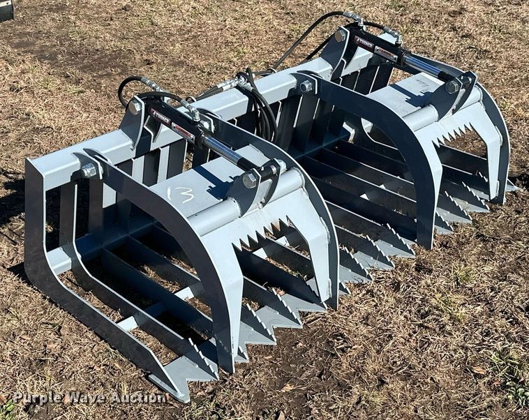image for item NO9454 66" W skid steer rock grapple bucket
