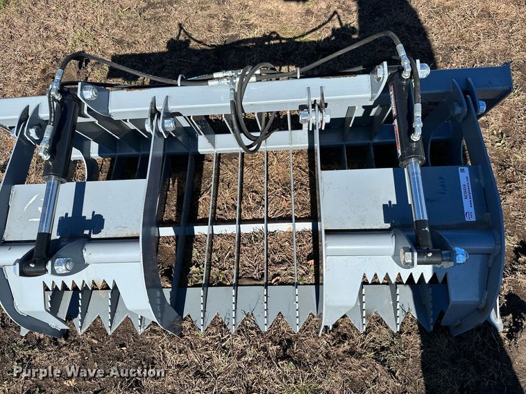 image for item NO9454 66" W skid steer rock grapple bucket