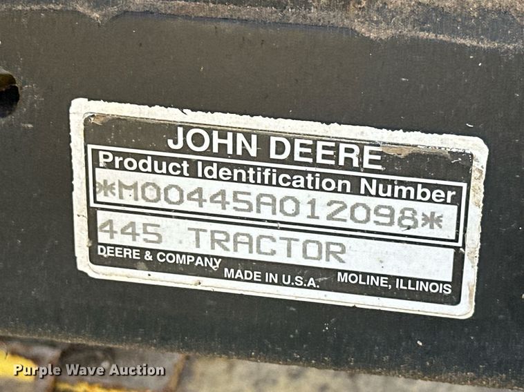 image for item OD9800 John Deere 455  lawn mower