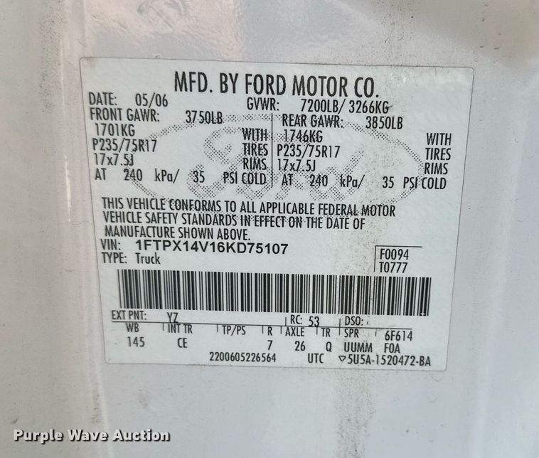 image for item OF9152 2006 Ford F150  SuperCab pickup truck