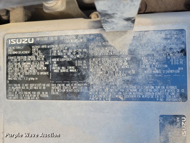 image for item DN4062 2009 Isuzu  T7F street sweeper truck