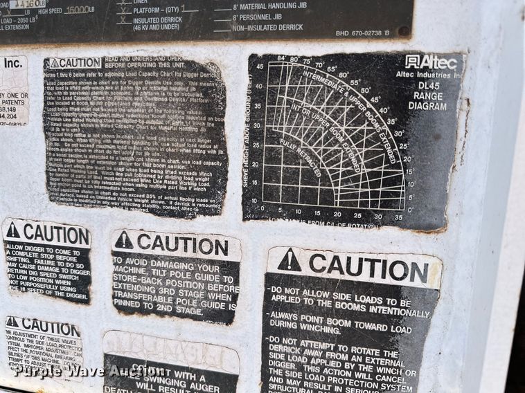 image for item IB9260 2005 International 4300  digger derrick truck