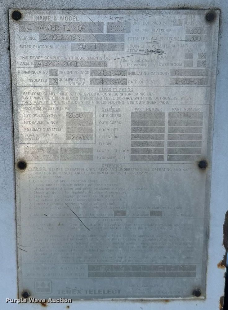 image for item NL9314 2004 GMC C6500  bucket truck