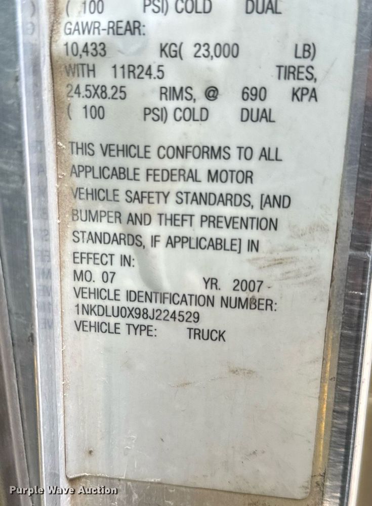 image for item NM9178 2008 Kenworth T800 dump truck