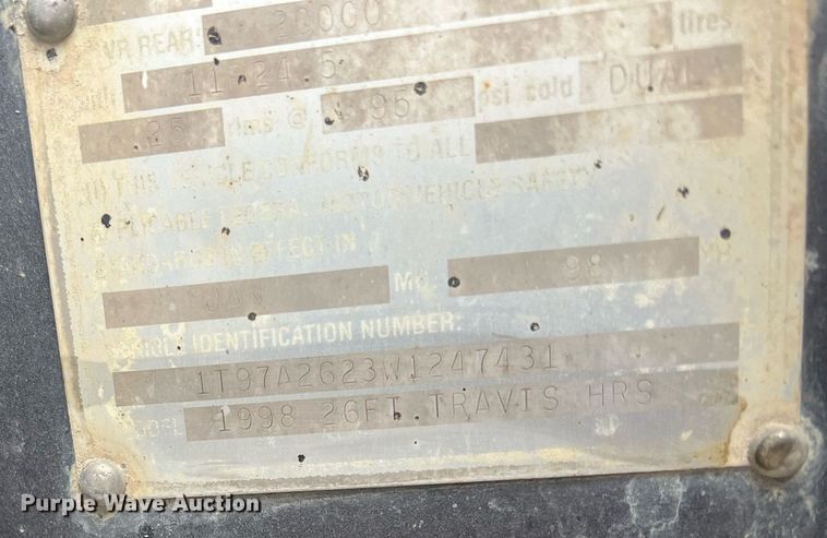 image for item NN9329 1998 Travis end dump trailer