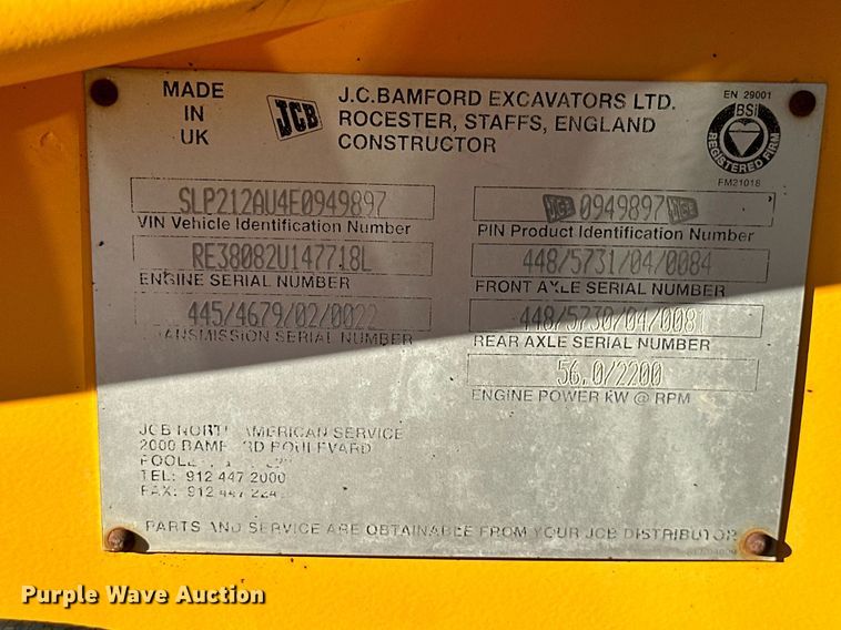 image for item NO9480 2004 JCB 212SU landscape tractor