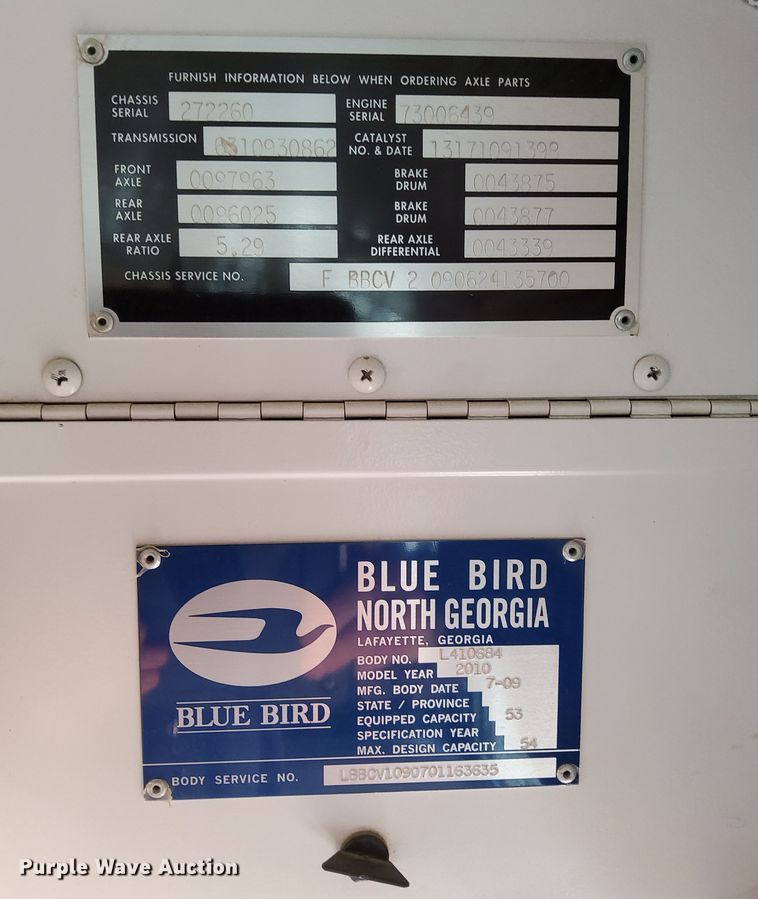 image for item DK8925 2010 Blue Bird Vision  school bus