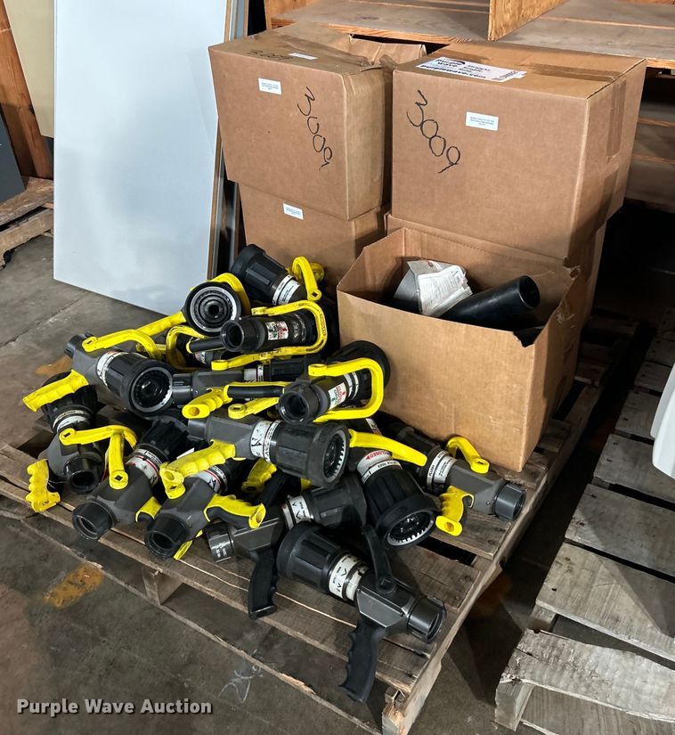 image for item DN0621 Approximately (20) Akron Brass  2-1/2" Saberjet nozzles and areation tubes