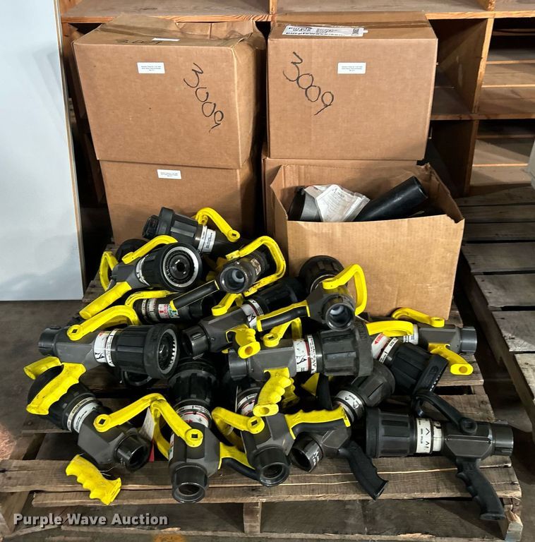 image for item DN0621 Approximately (20) Akron Brass  2-1/2" Saberjet nozzles and areation tubes