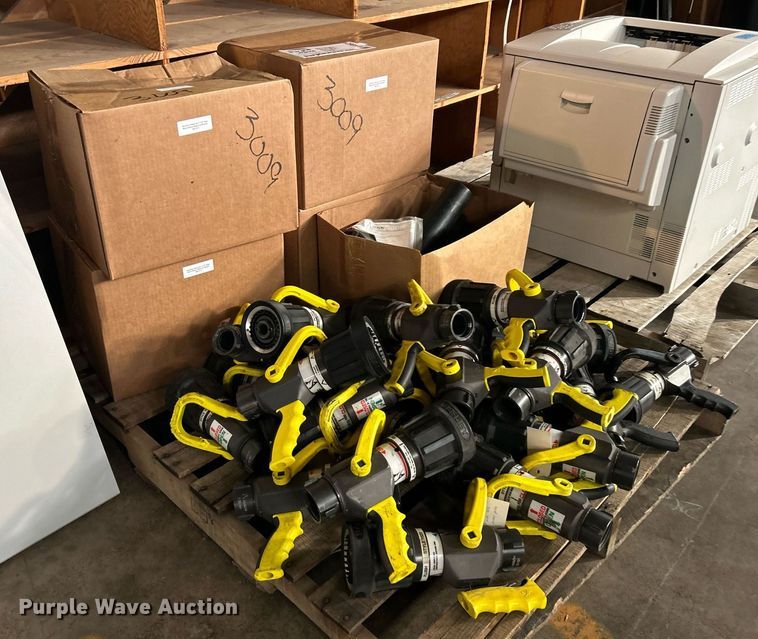 image for item DN0621 Approximately (20) Akron Brass  2-1/2" Saberjet nozzles and areation tubes