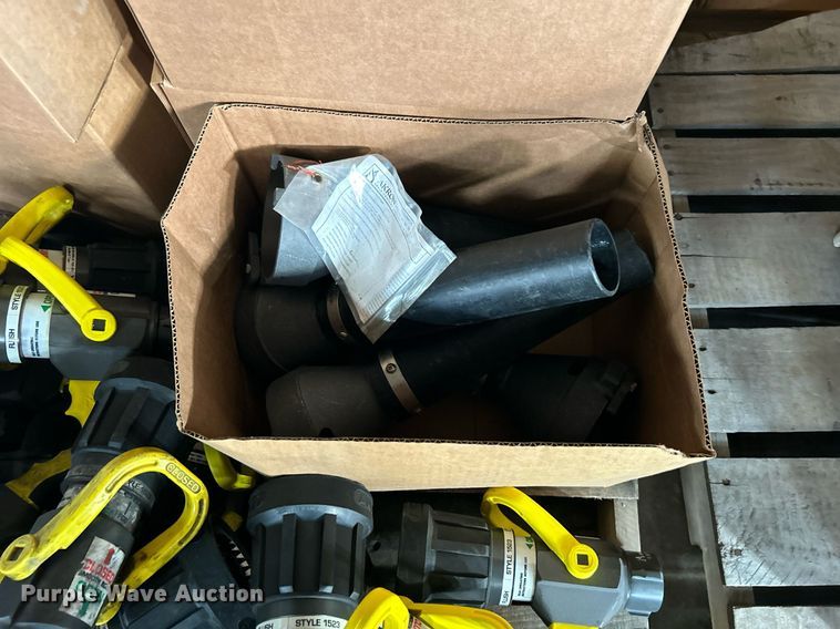 image for item DN0621 Approximately (20) Akron Brass  2-1/2" Saberjet nozzles and areation tubes