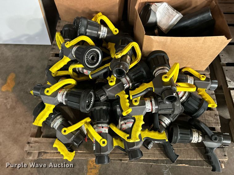 image for item DN0621 Approximately (20) Akron Brass  2-1/2" Saberjet nozzles and areation tubes