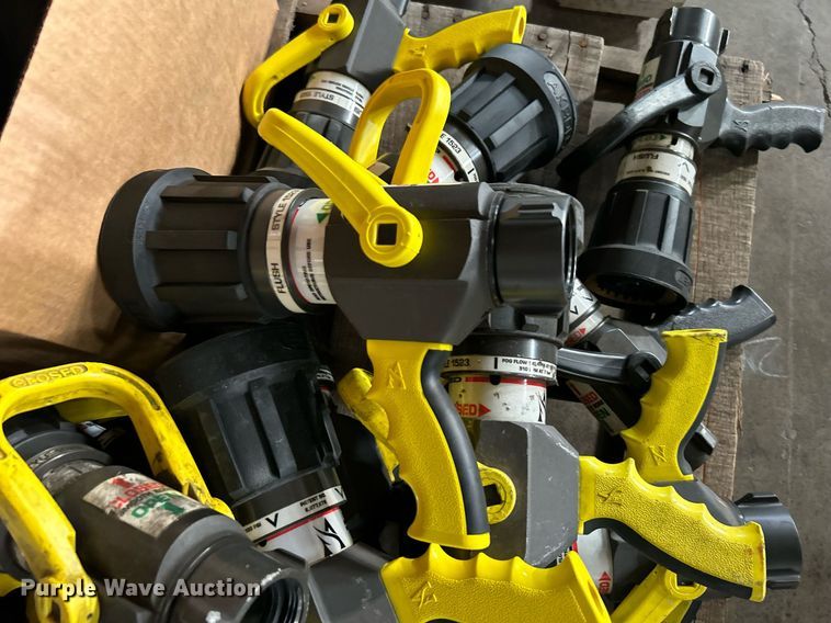 image for item DN0621 Approximately (20) Akron Brass  2-1/2" Saberjet nozzles and areation tubes