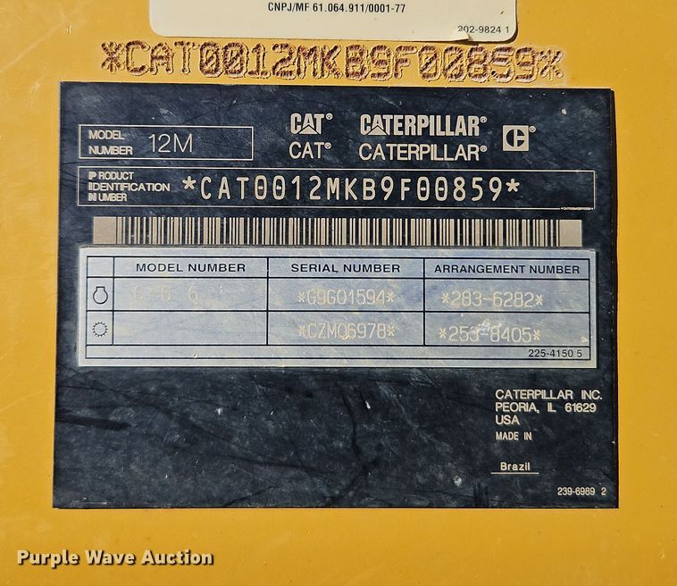 image for item DN7159 2010 Caterpillar 12M  motor grader