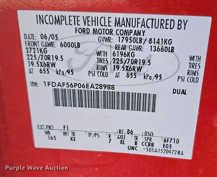 image for item DN7171 2006 Ford F550 Super Duty XL  dump flatbed truck